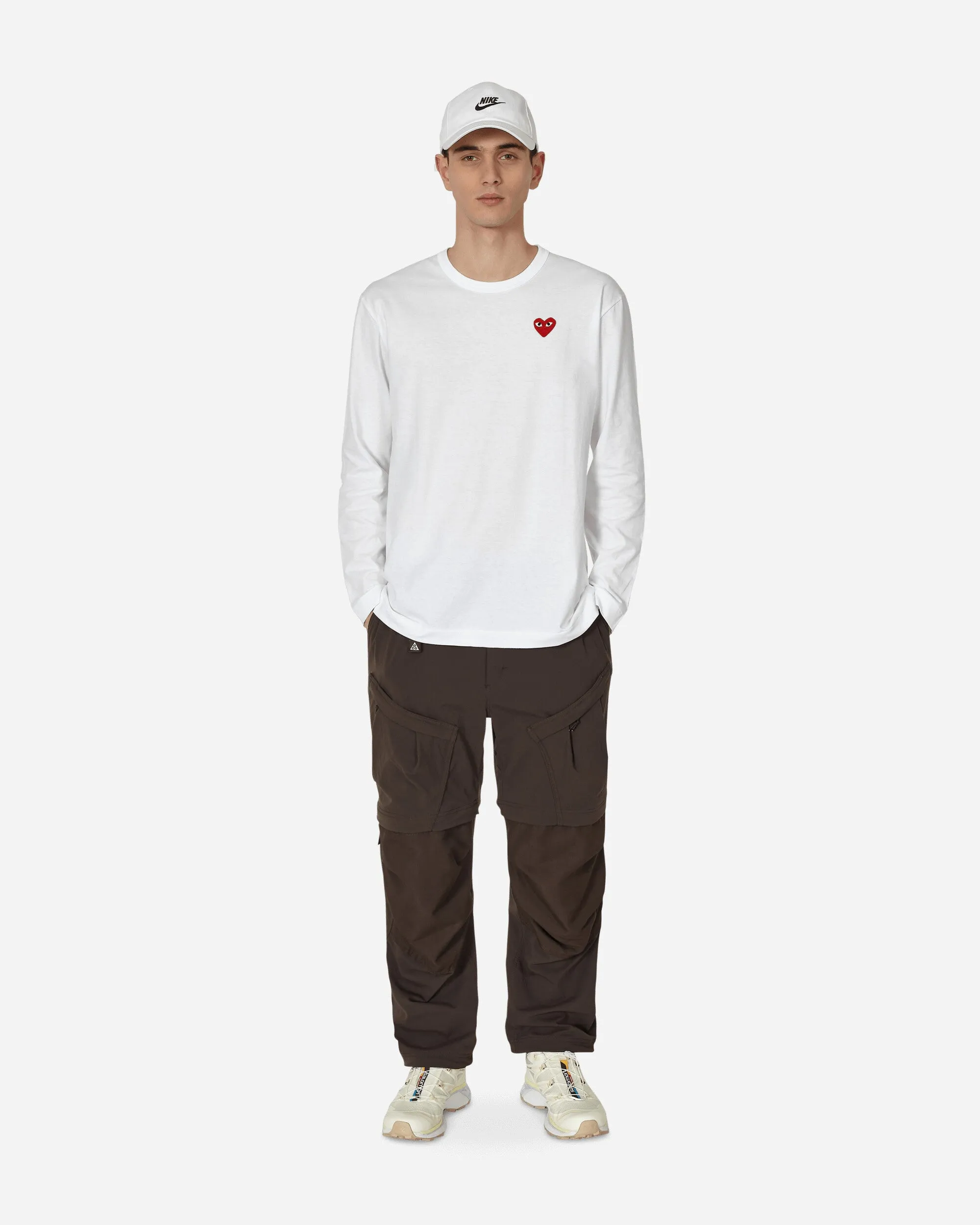 Herz-Langarm-T-Shirt Weiß