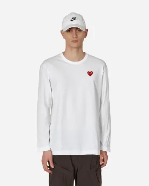Herz-Langarm-T-Shirt Weiß