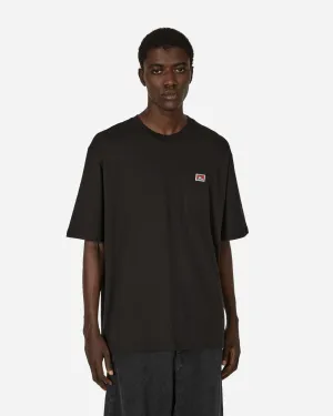 Robustes Klassisches Etikett T-Shirt mit Tasche Schwarz