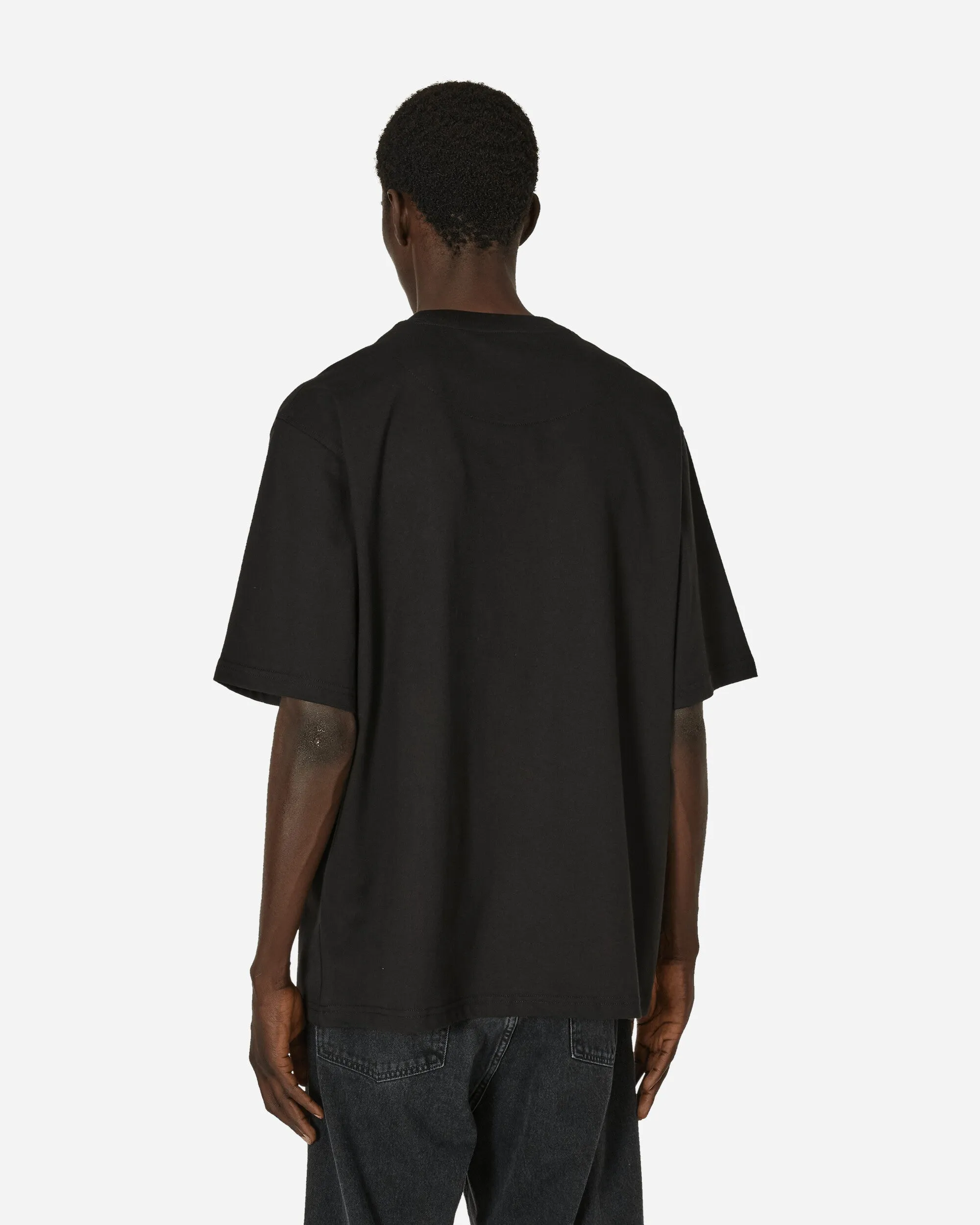 Robustes Klassisches Etikett T-Shirt mit Tasche Schwarz
