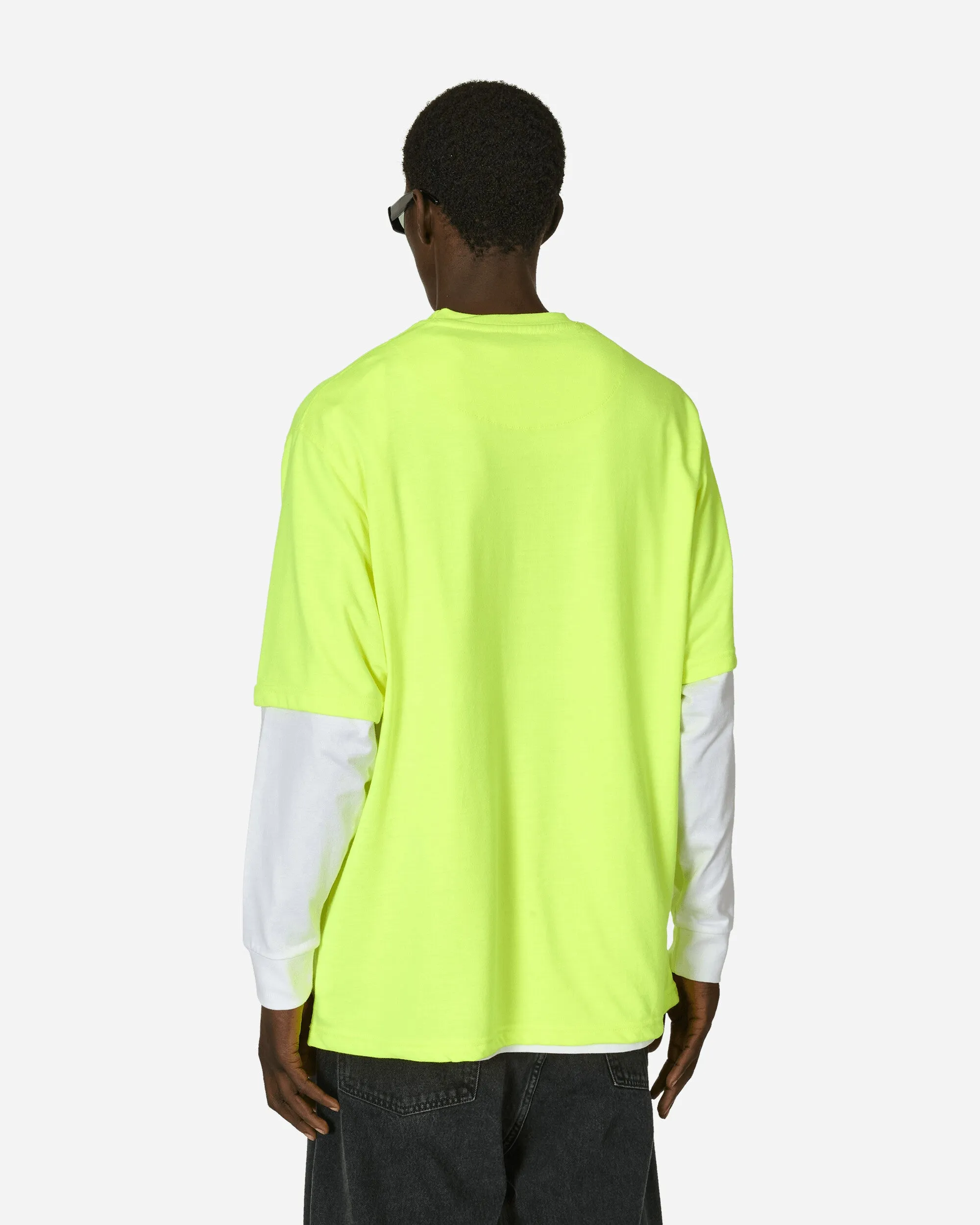 Robustes Klassisches Etikett T-Shirt mit Tasche in Signalgrün
