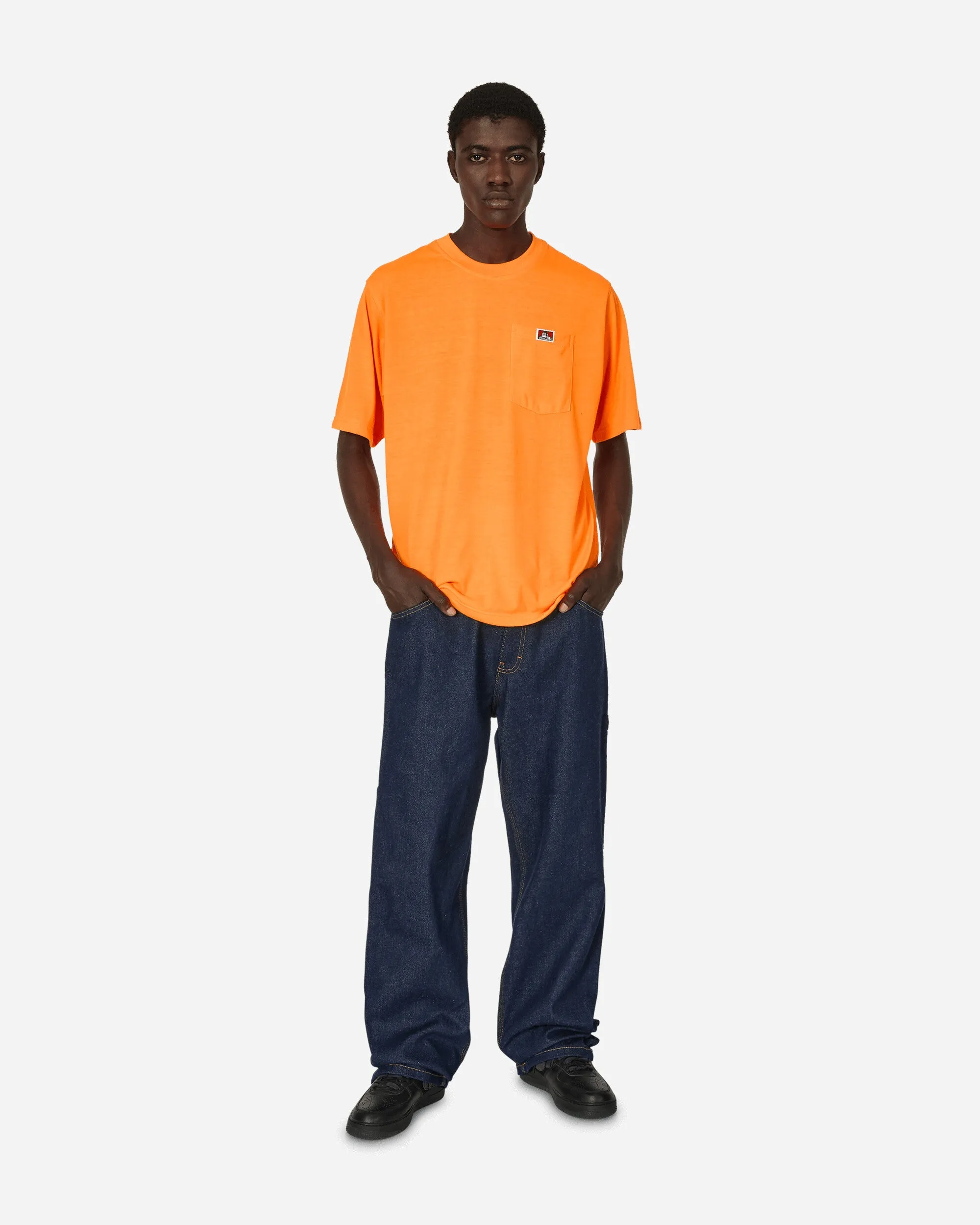 Schweres Classic Label Pocket T-Shirt in Orange