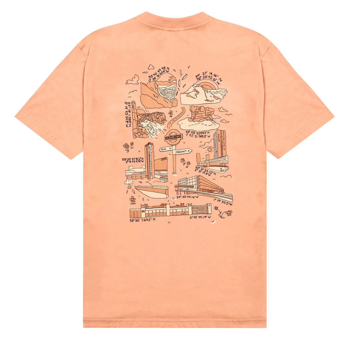 Hikerdelic Peak & Bezirk SS T-Shirt Koralle