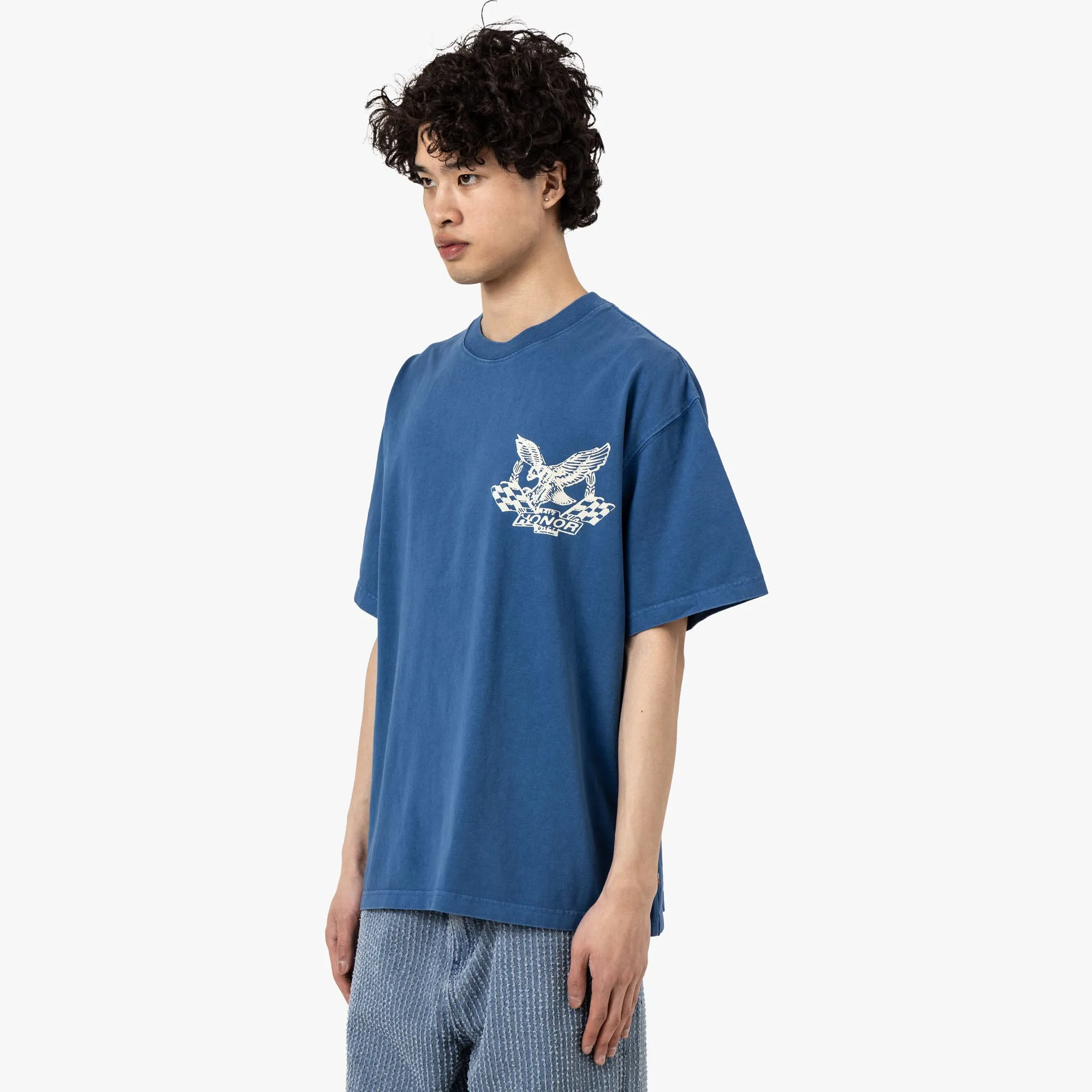 Honor The Gift Vintage Öl-T-Shirt Blau