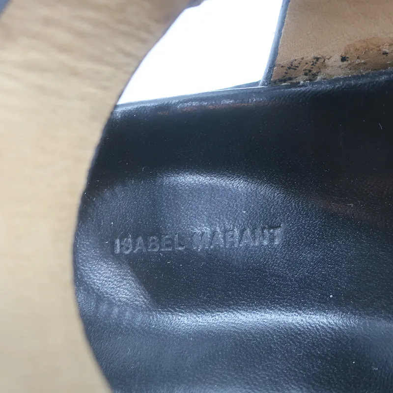 Isabel Marant Neryse Nieten Plateau-Sandalen Schwarz Leder Größe 36