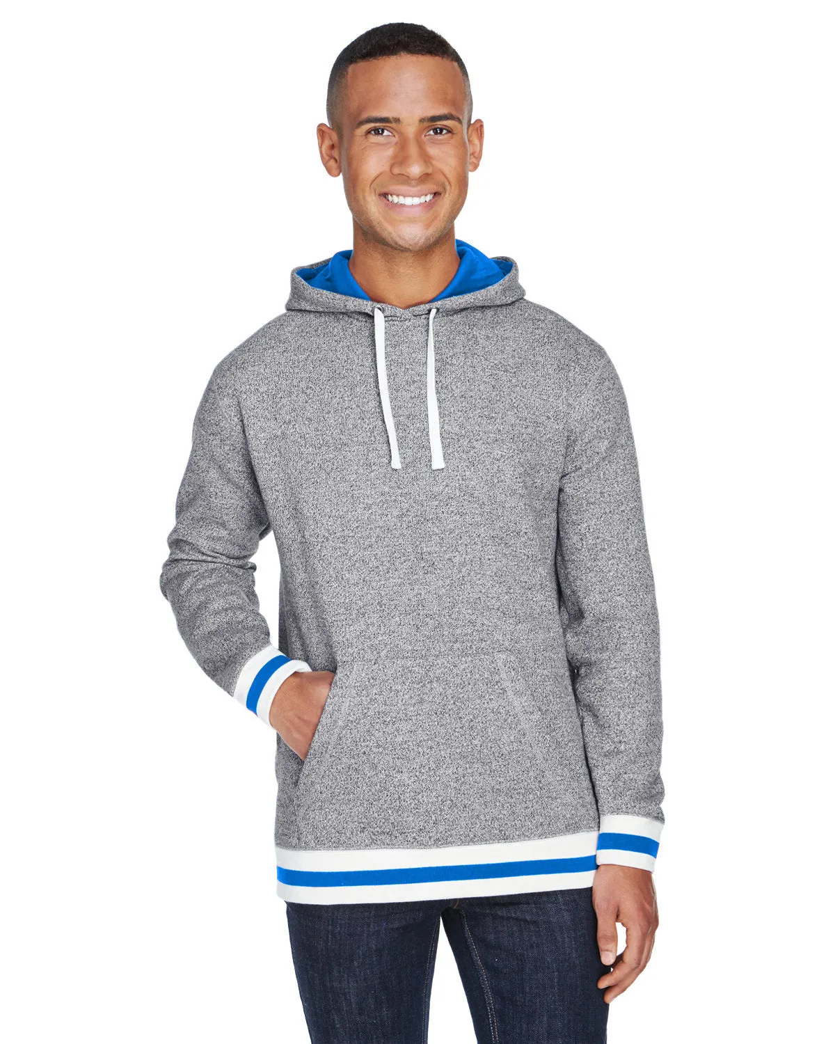 J America JA8701 Erwachsene Pfeffer-Fleece Kapuzenpullover mit Überlappung