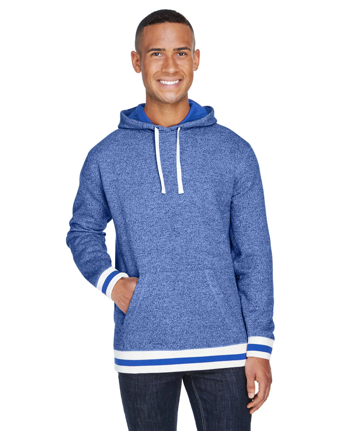 J America JA8701 Erwachsene Pfeffer-Fleece Kapuzenpullover mit Überlappung