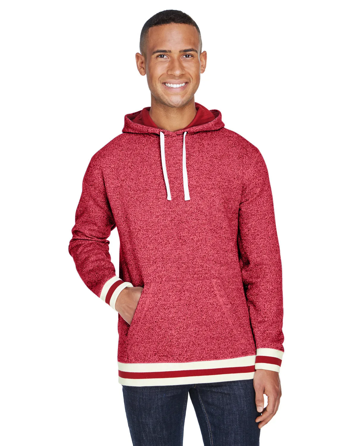J America JA8701 Erwachsene Pfeffer-Fleece Kapuzenpullover mit Überlappung