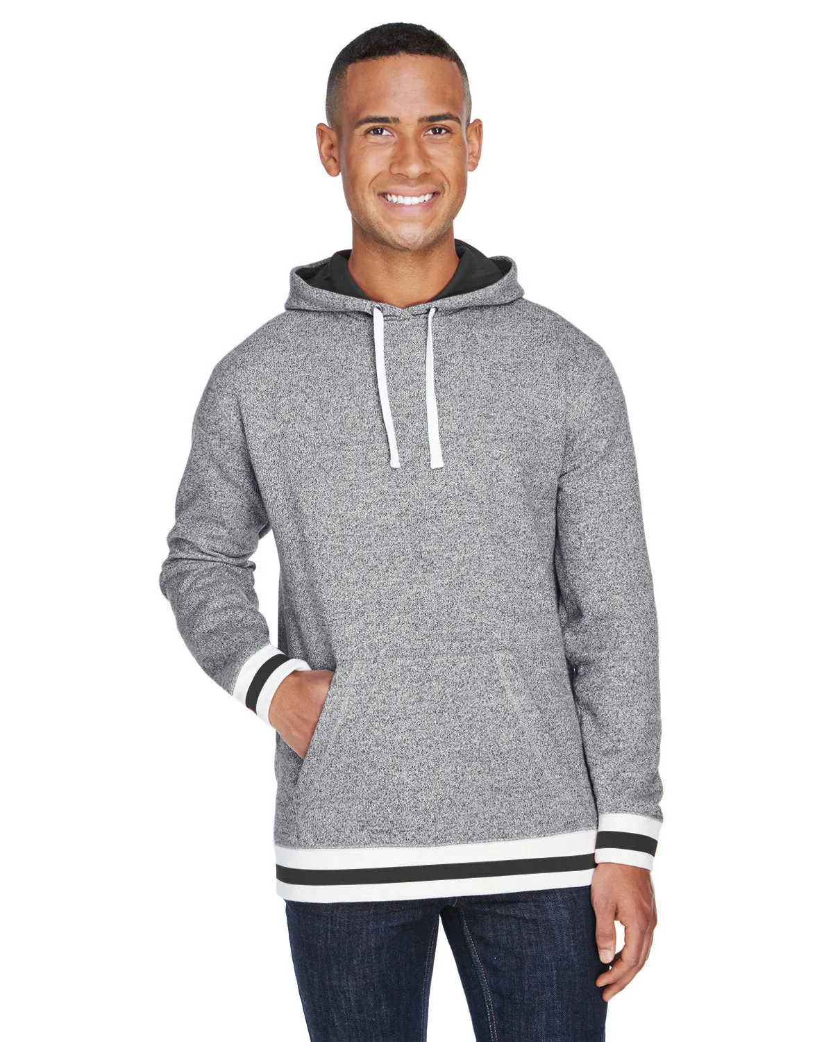 J America JA8701 Erwachsene Pfeffer-Fleece Kapuzenpullover mit Überlappung