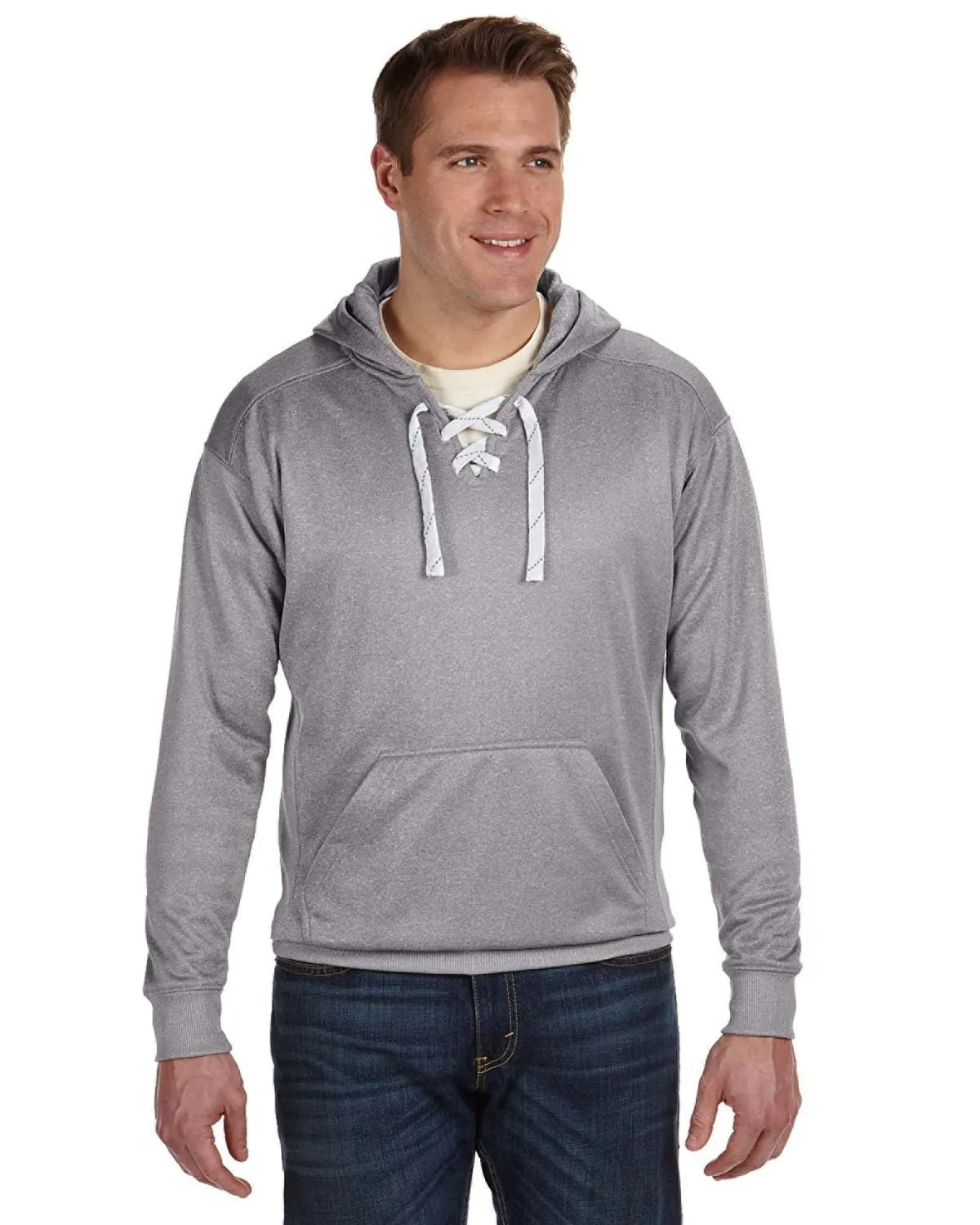 J America JA8833 Sportkapuzenpullover für Erwachsene mit Schnürung aus Polyester