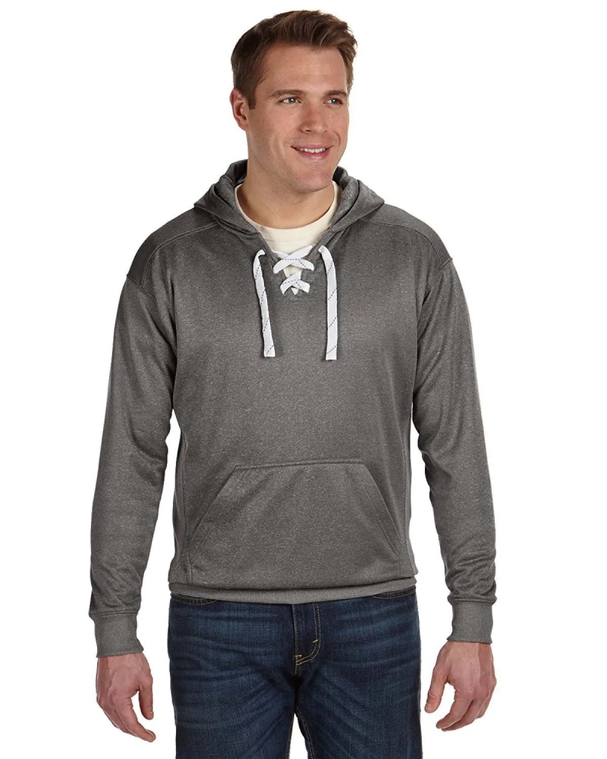 J America JA8833 Sportkapuzenpullover für Erwachsene mit Schnürung aus Polyester