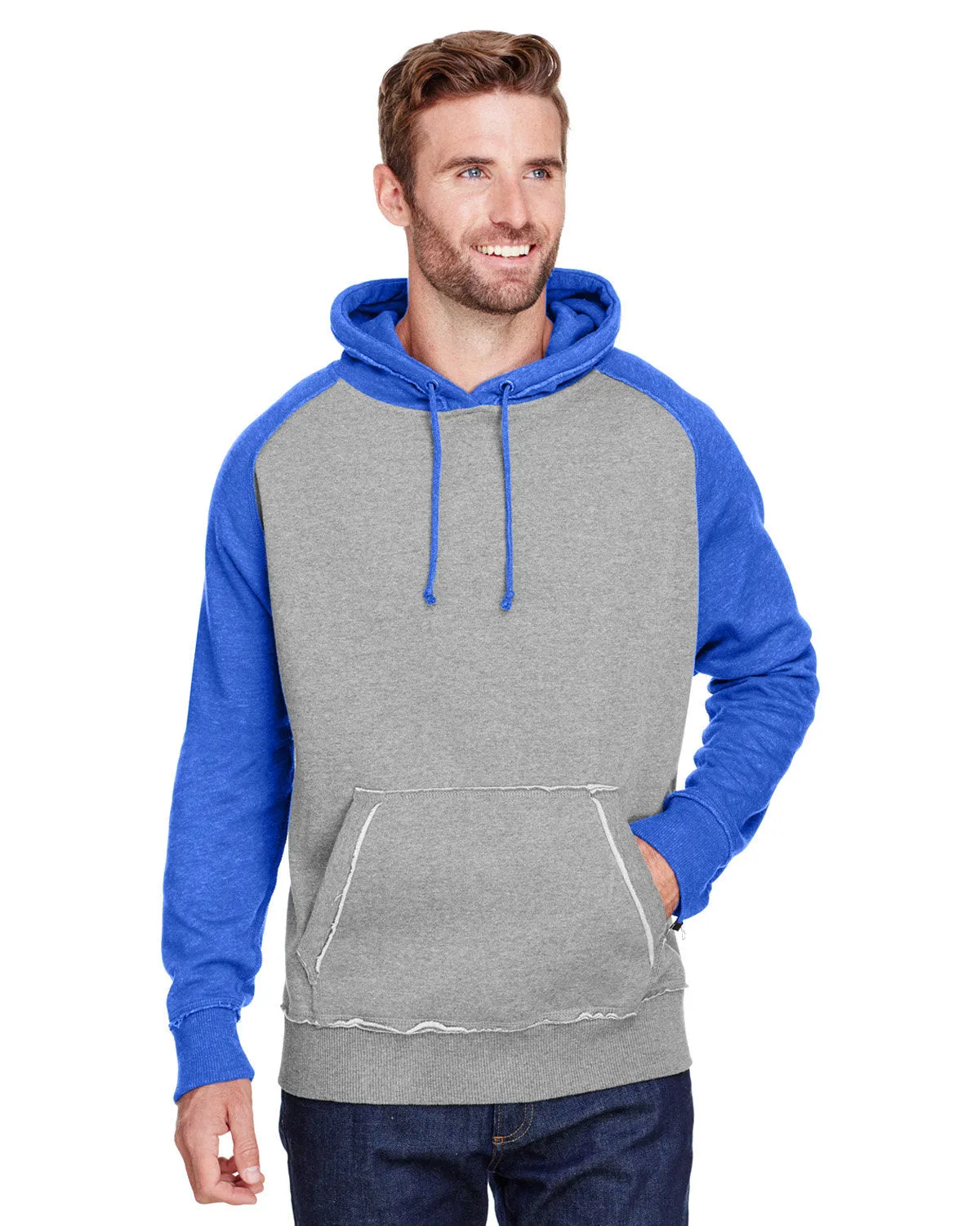 J America JA8885 Erwachsene Vintage Melierte Pullover Kapuzenpullover