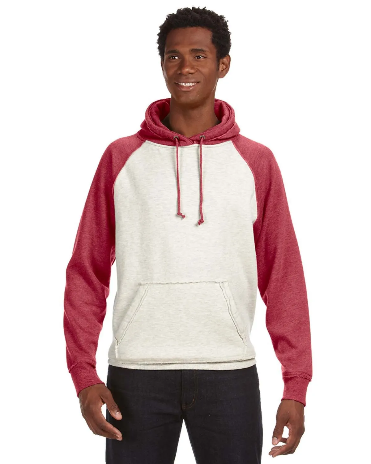 J America JA8885 Erwachsene Vintage Melierte Kapuzenpullover