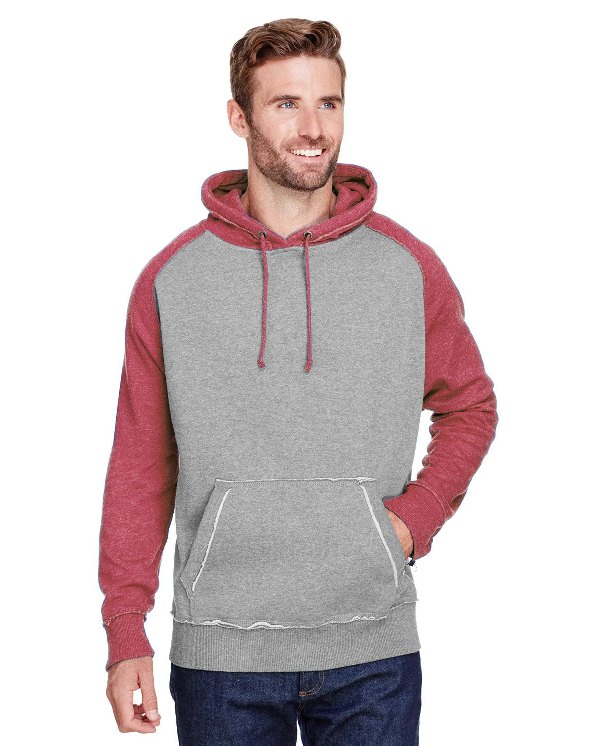 J America JA8885 Erwachsene Vintage Melierte Pullover Kapuzenpullover