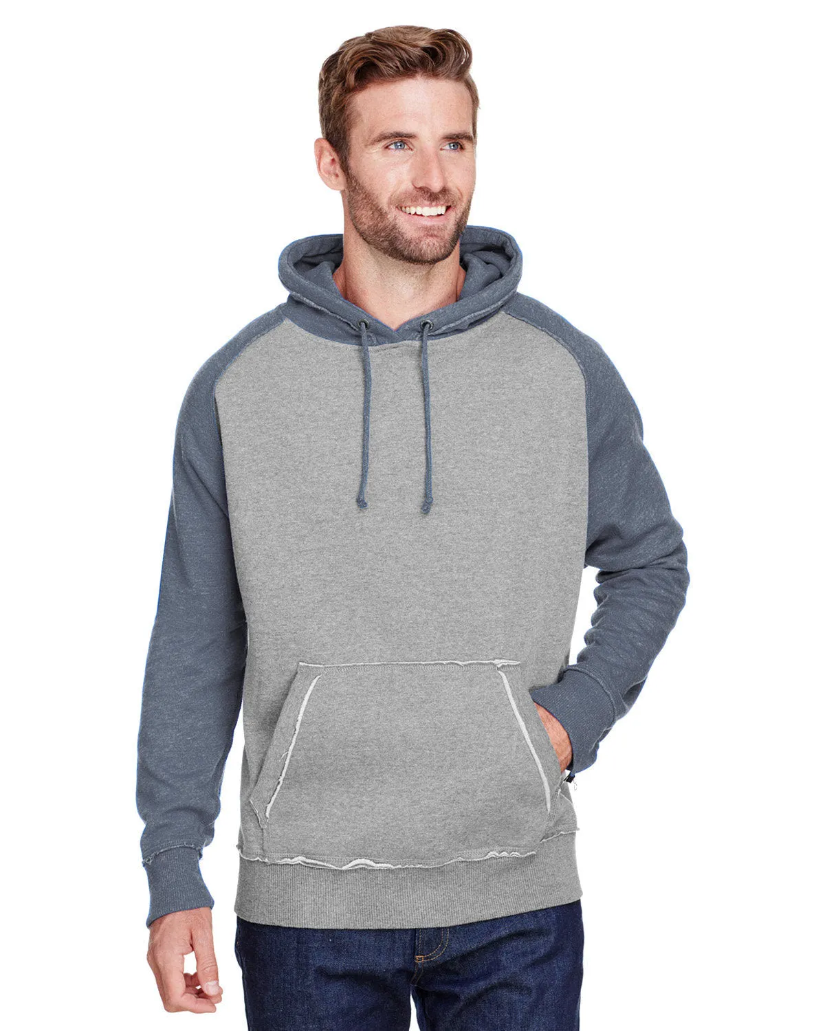 J America JA8885 Erwachsene Vintage Melierte Pullover Kapuzenpullover