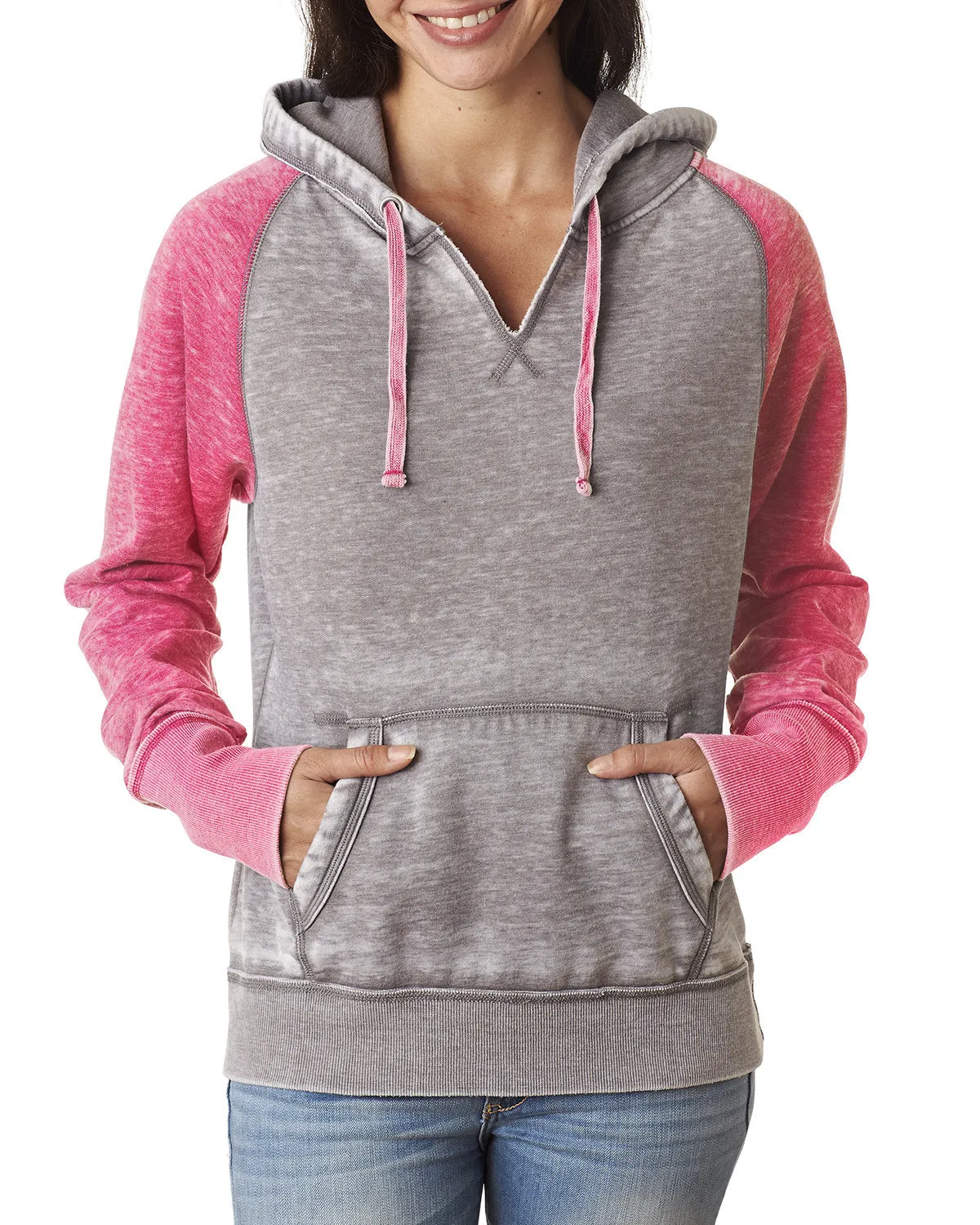 J America JA8926 Damen Zen Kontrast Pullover Kapuzenpullover