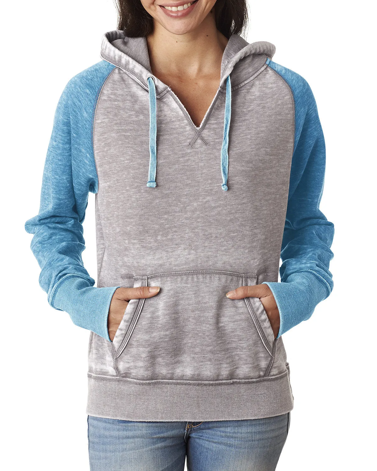 J America JA8926 Damen Zen Kontrast Pullover Kapuzenpullover