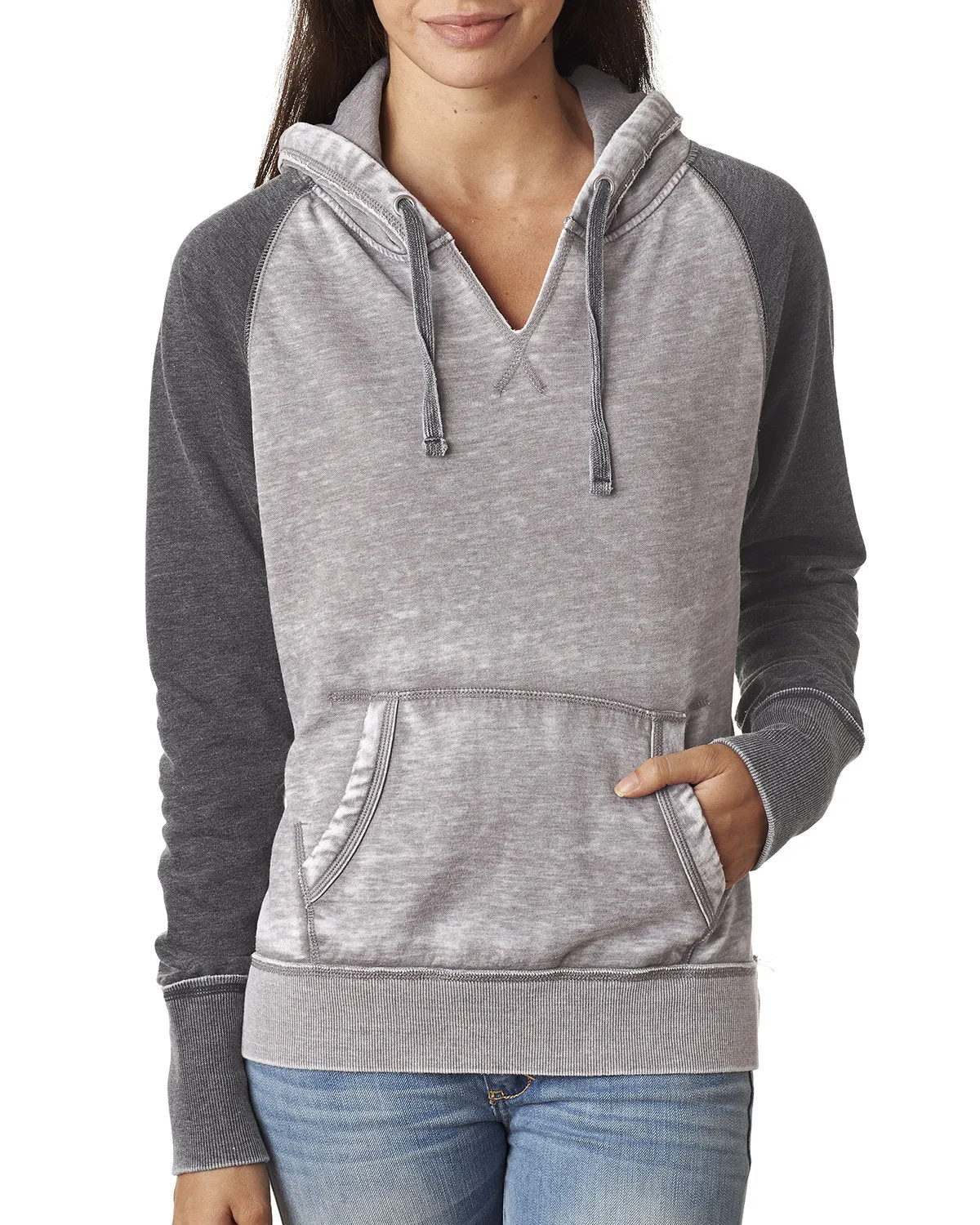 J America JA8926 Damen Zen Kontrast Pullover Kapuzenpullover