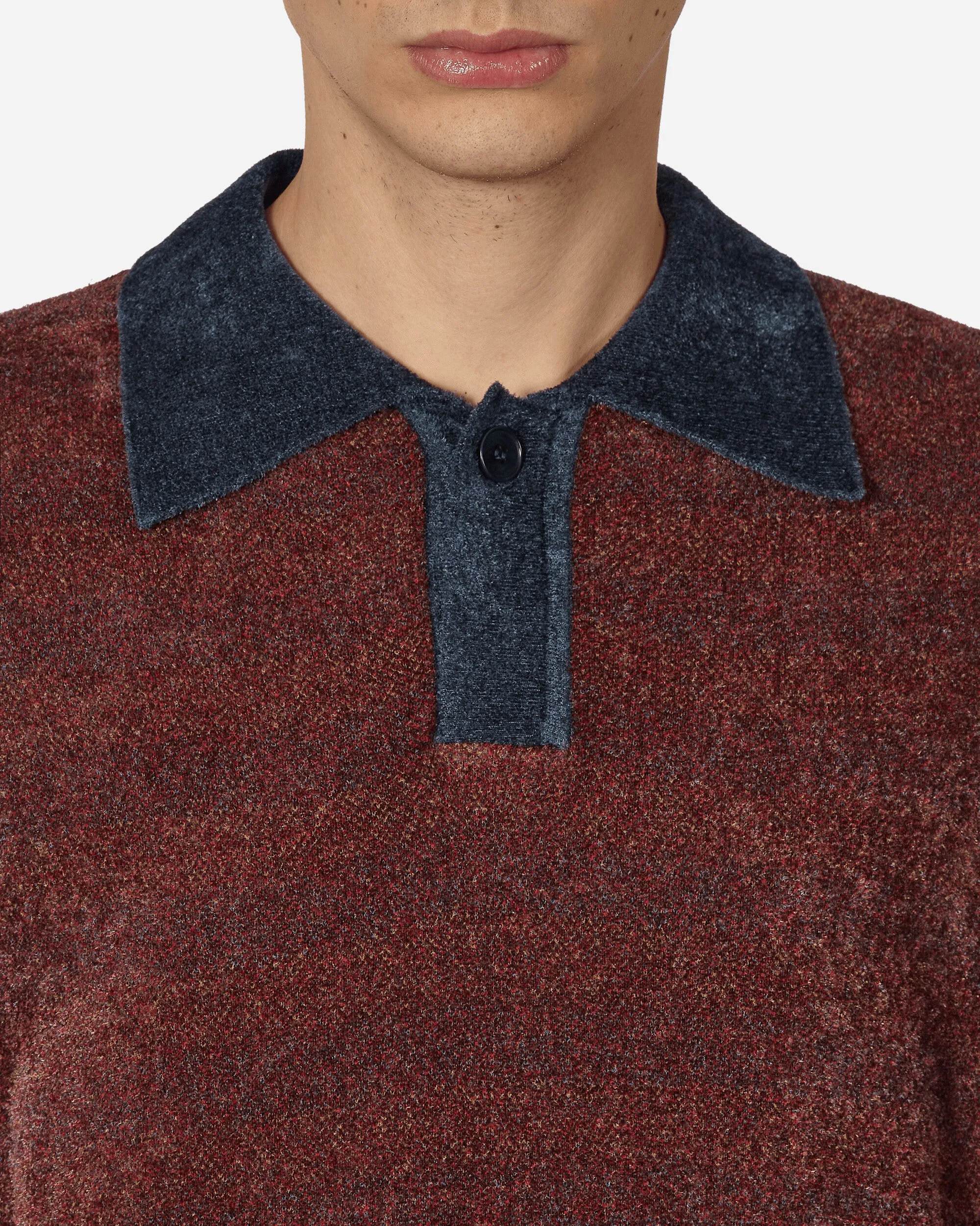 Jacquard-Kragen Strickpolo Mehrfarbig