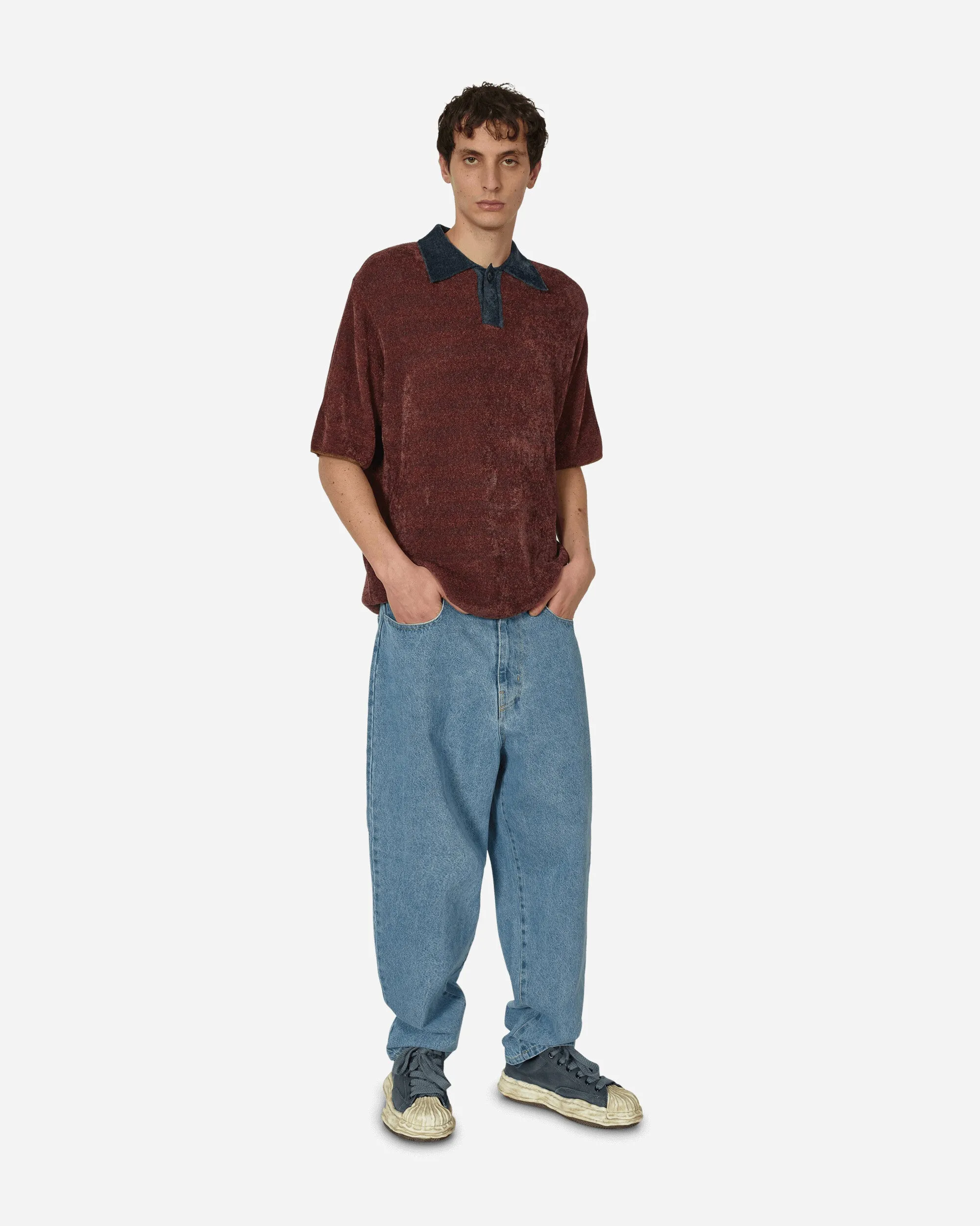 Jacquard-Kragen Strickpolo Mehrfarbig