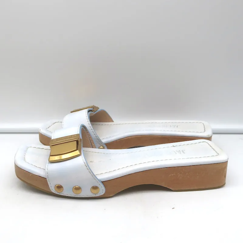 Jacquemus Les Sandales Tatanes Riemchensandalen mit Schnalle Weißes Leder Größe 37
