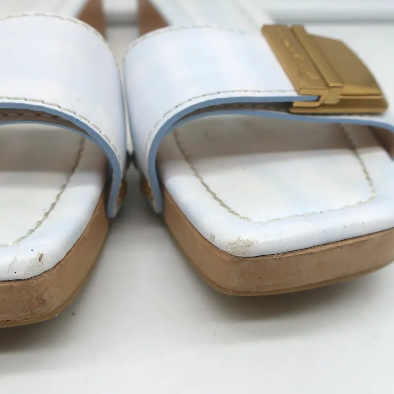 Jacquemus Les Sandales Tatanes Riemchensandalen mit Schnalle Weißes Leder Größe 37