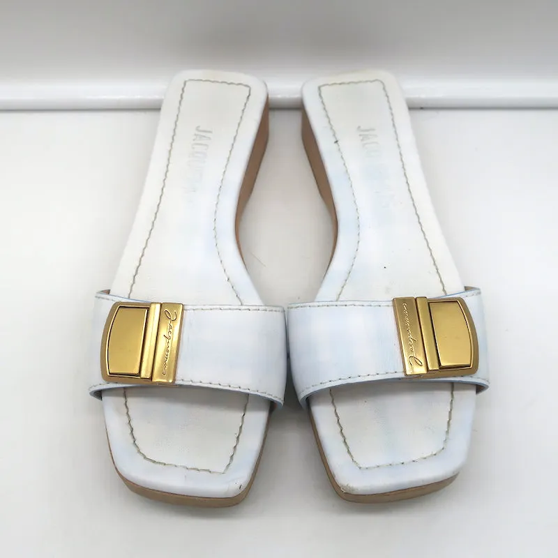 Jacquemus Les Sandales Tatanes Riemchensandalen mit Schnalle Weißes Leder Größe 37
