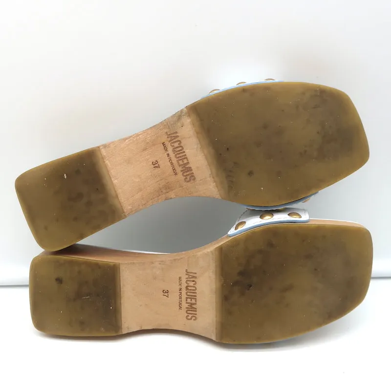 Jacquemus Les Sandales Tatanes Riemchensandalen mit Schnalle Weißes Leder Größe 37