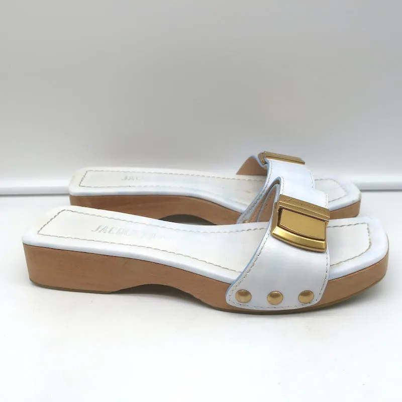 Jacquemus Les Sandales Tatanes Riemchensandalen mit Schnalle Weißes Leder Größe 37