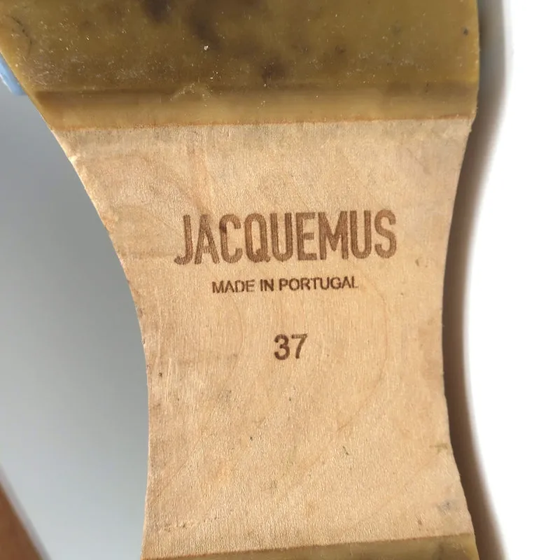 Jacquemus Les Sandales Tatanes Riemchensandalen mit Schnalle Weißes Leder Größe 37