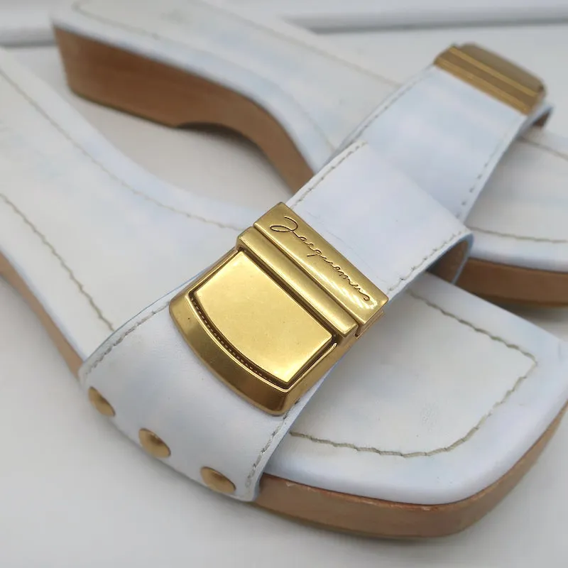 Jacquemus Les Sandales Tatanes Riemchensandalen mit Schnalle Weißes Leder Größe 37