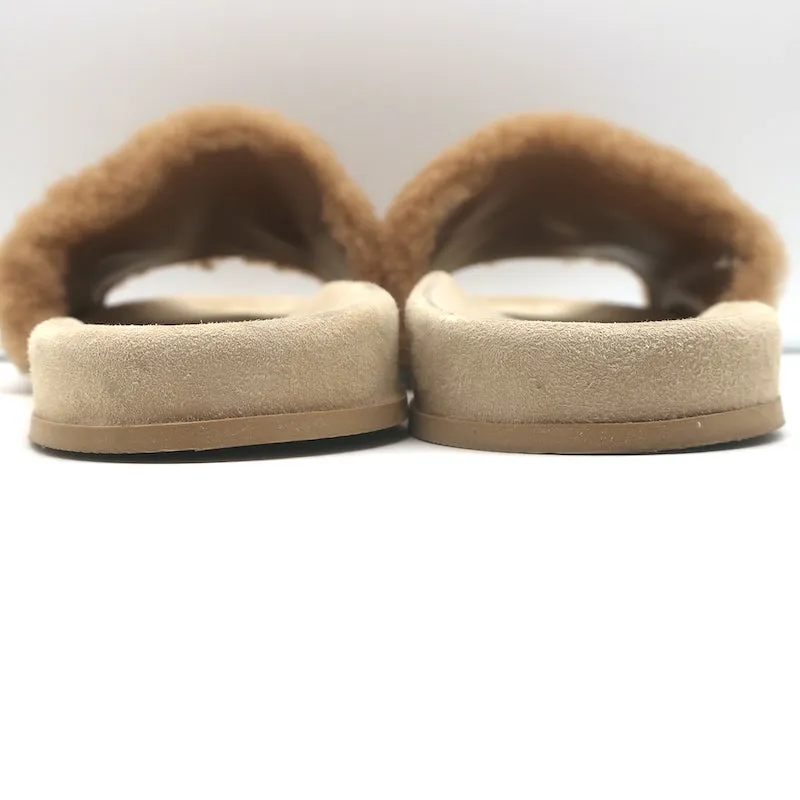 Jenni Kayne Shearling Slide Sandalen Natur Größe 41