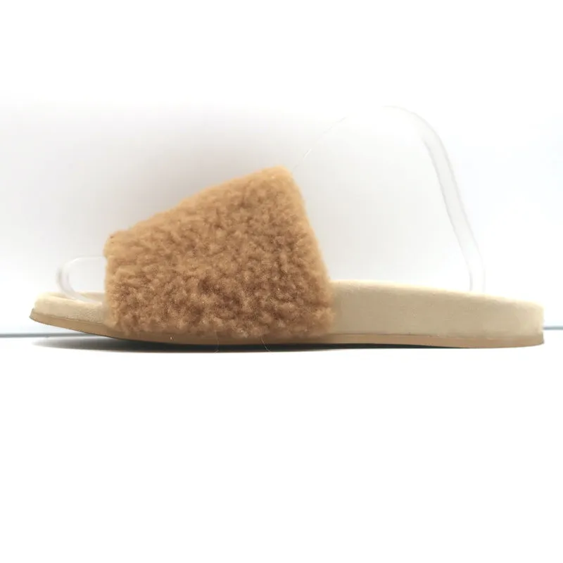 Jenni Kayne Shearling Slide Sandalen Natur Größe 41