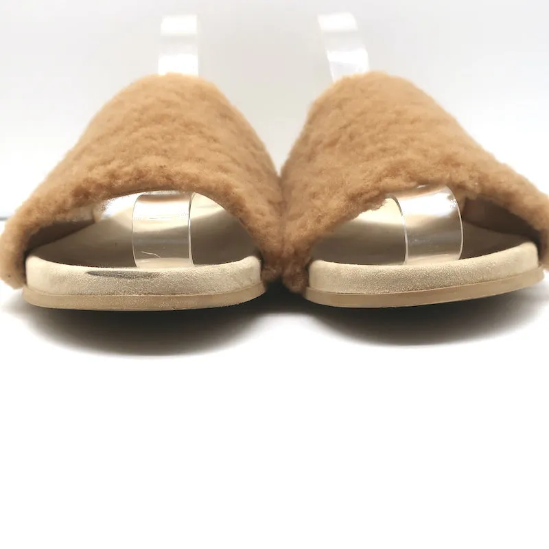 Jenni Kayne Shearling Slide Sandalen Natur Größe 41