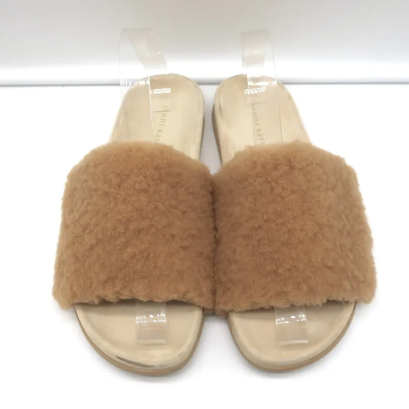 Jenni Kayne Shearling Slide Sandalen Natur Größe 41