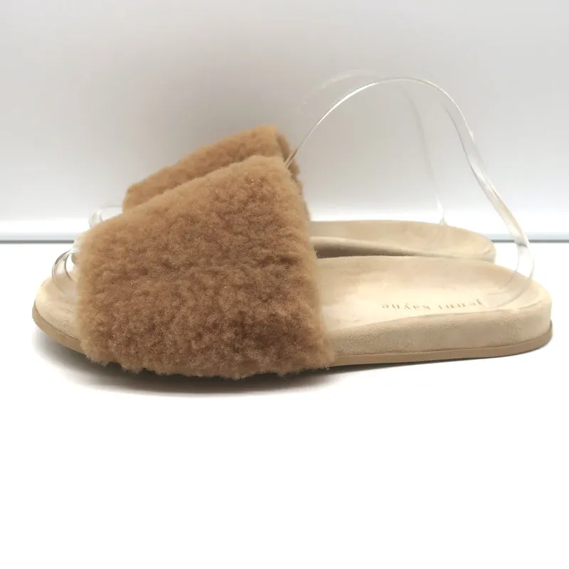 Jenni Kayne Shearling Slide Sandalen Natur Größe 41