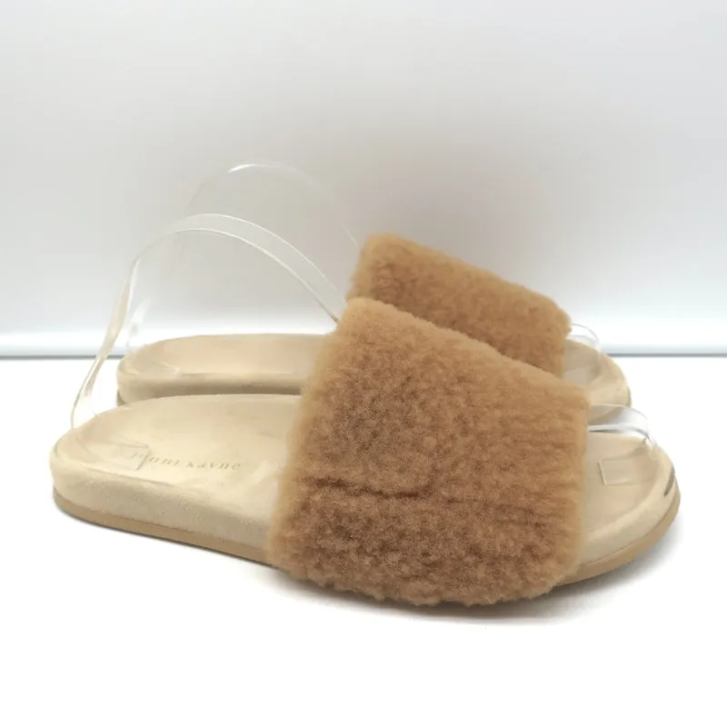 Jenni Kayne Shearling Slide Sandalen Natur Größe 41