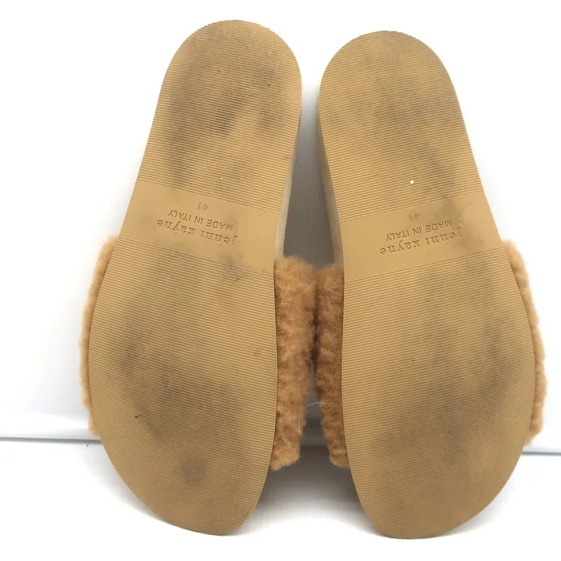 Jenni Kayne Shearling Slide Sandalen Natur Größe 41