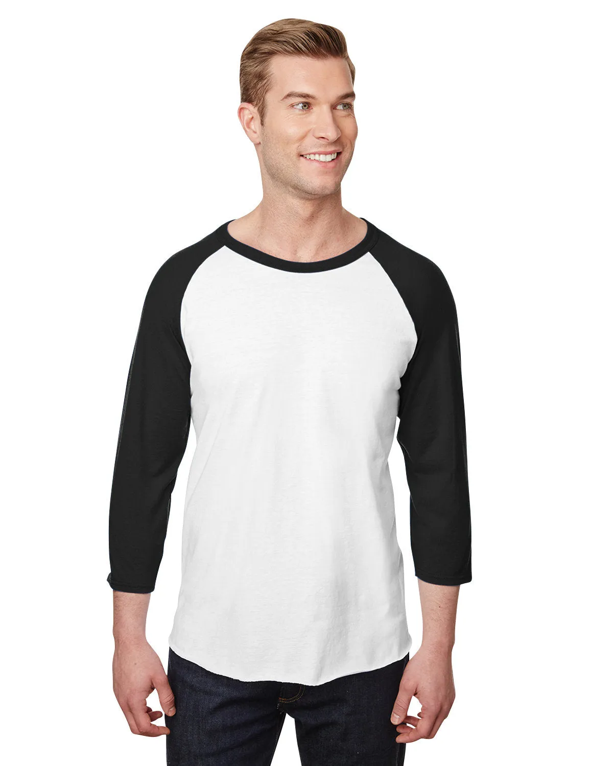 Jerzees 560RR Unisex Premium Blend Ring-Spun 3/4-Ärmel Raglan T-Shirt