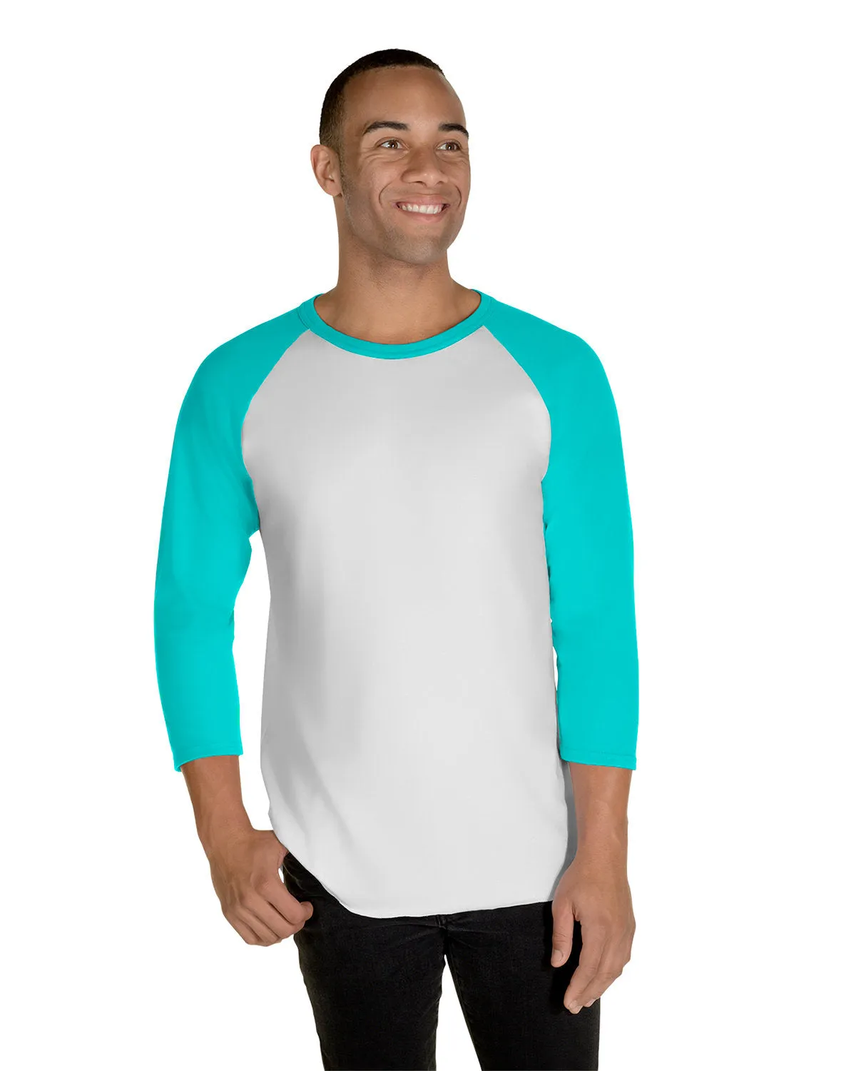 Jerzees 560RR Unisex Premium Blend Ring-Spun 3/4-Ärmel Raglan T-Shirt