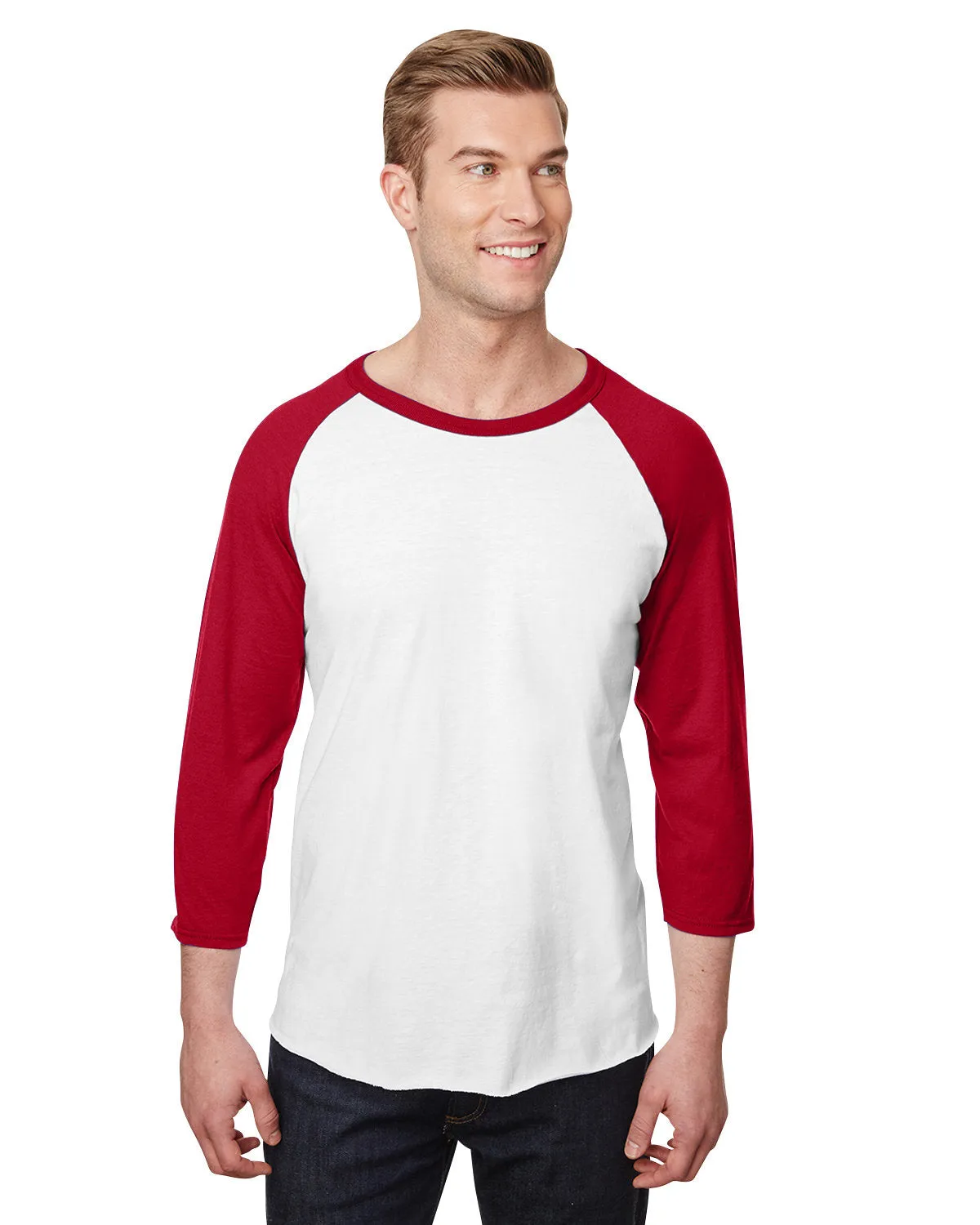 Jerzees 560RR Unisex Premium Blend Ring-Spun 3/4-Ärmel Raglan T-Shirt