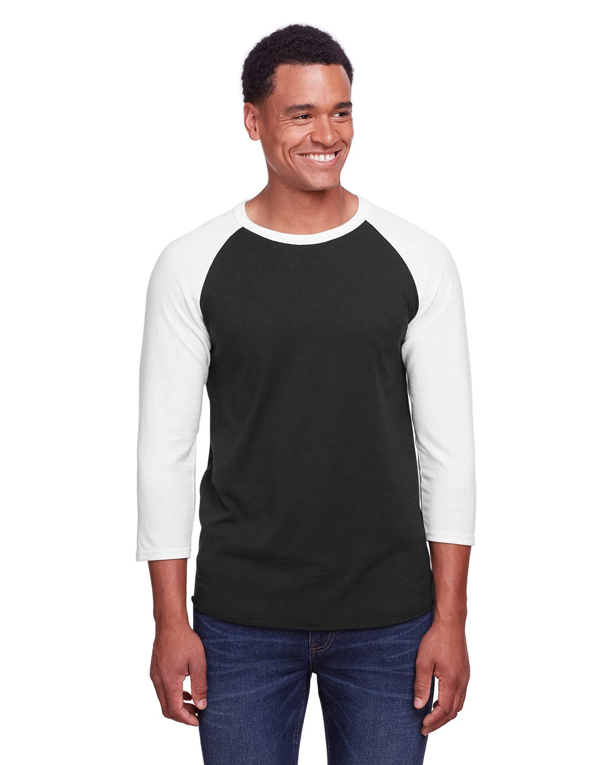 Jerzees 560RR Unisex Premium Blend Ring-Spun 3/4-Ärmel Raglan T-Shirt