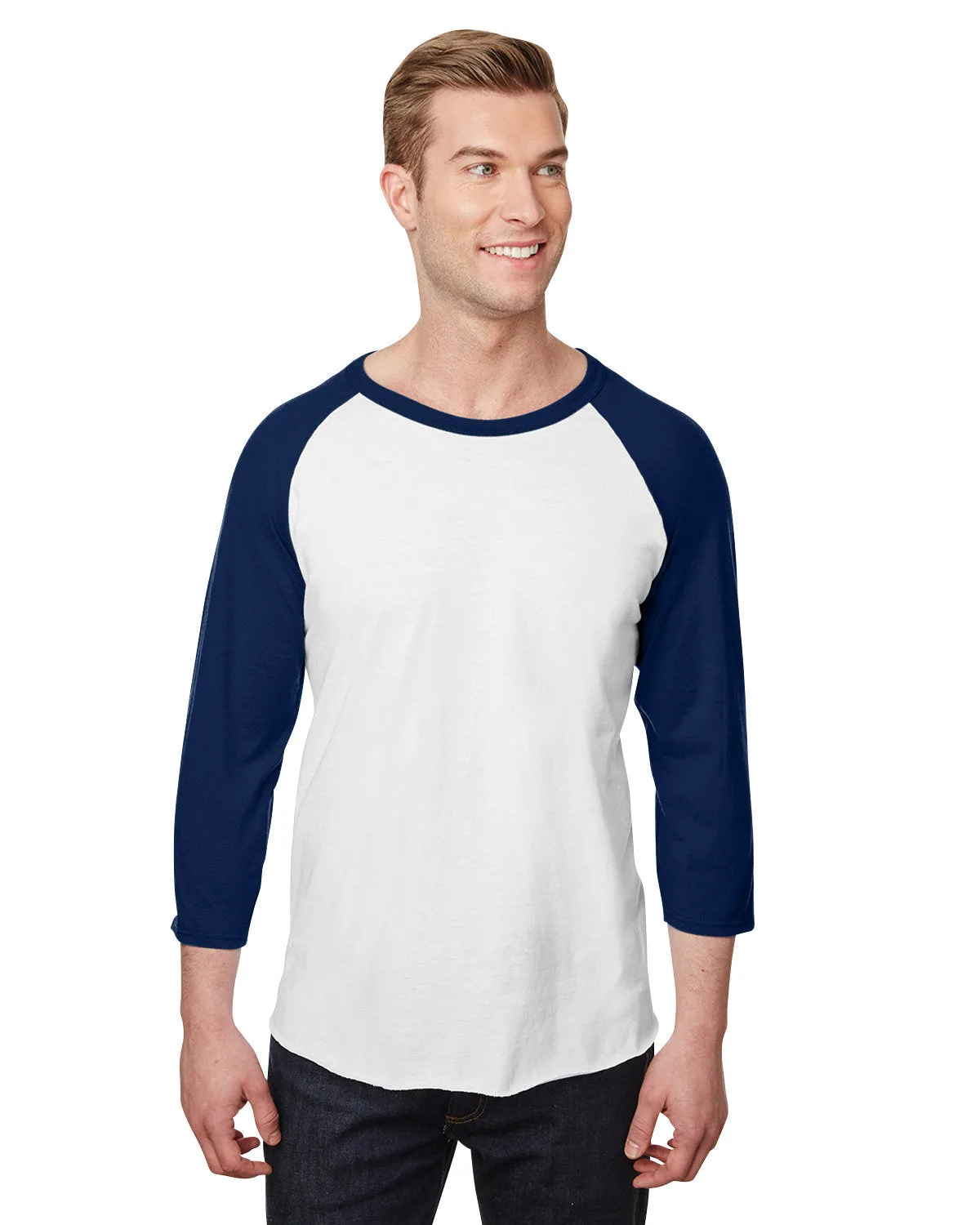 Jerzees 560RR Unisex Premium Blend Ring-Spun 3/4-Ärmel Raglan T-Shirt
