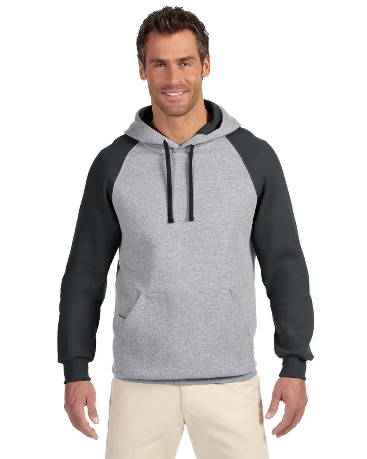 Jerzees 96CR Erwachsene NuBlend Farbblock Raglan Pullover Kapuzenpullover