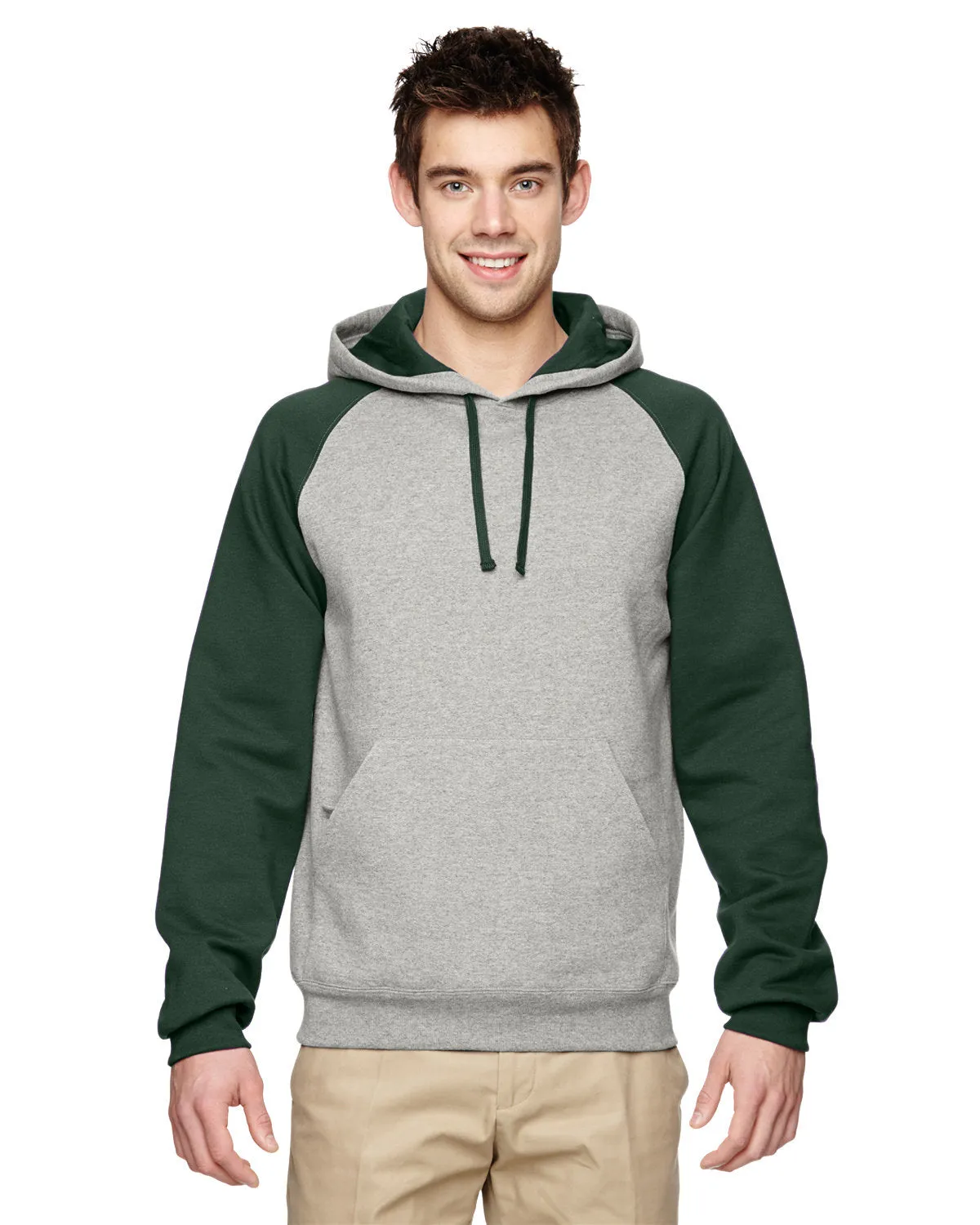 Jerzees 96CR Erwachsene NuBlend Farbblock Raglan Pullover Kapuzenpullover