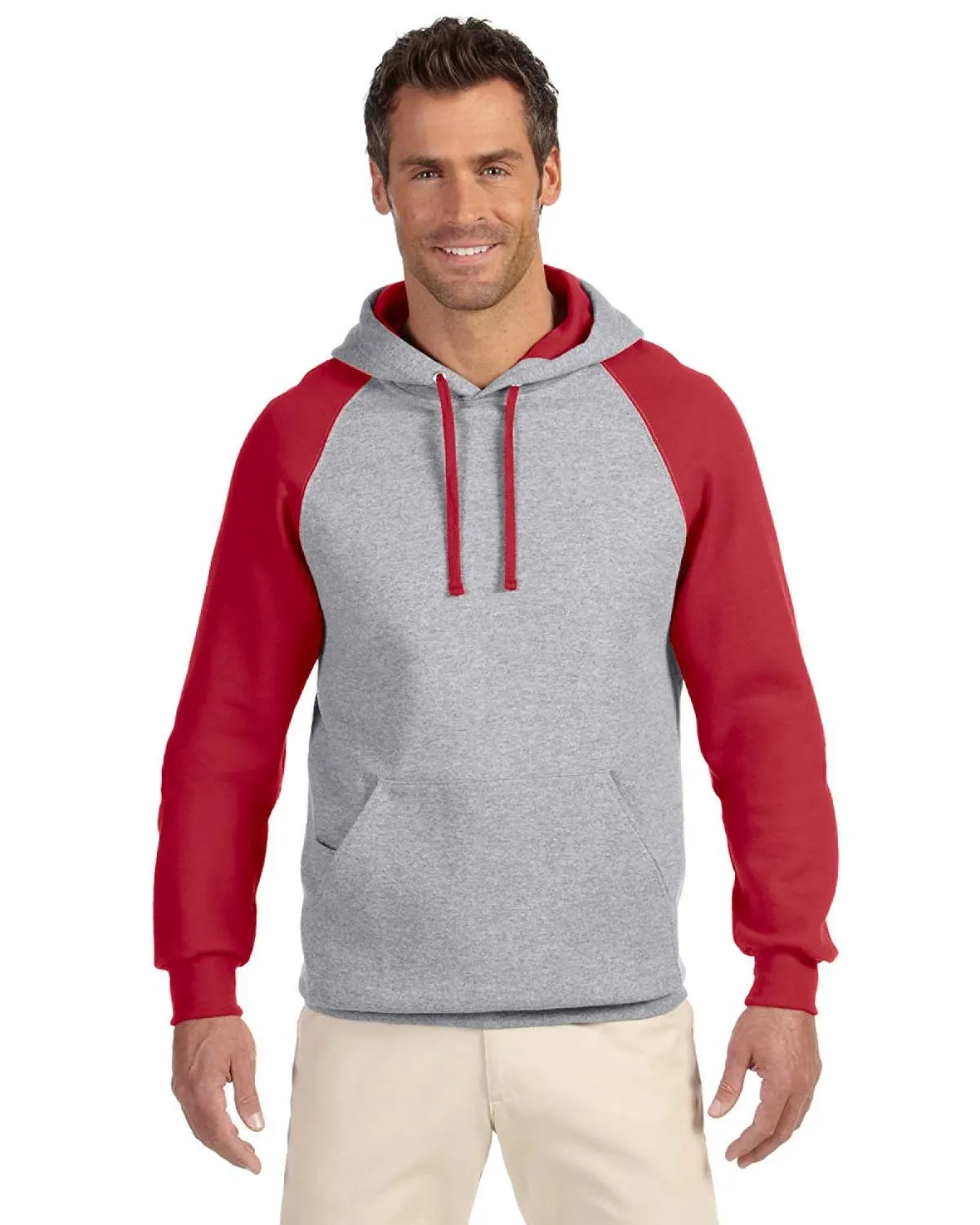 Jerzees 96CR Erwachsene NuBlend Farbblock Raglan Pullover Kapuzenpullover
