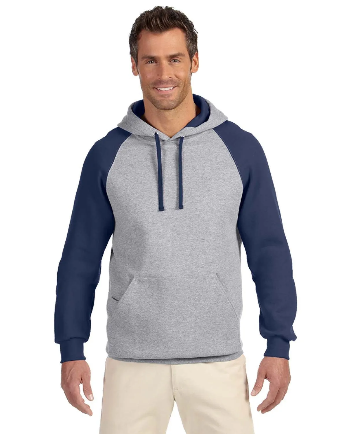 Jerzees 96CR Erwachsene NuBlend Farbblock Raglan Pullover Kapuzenpullover