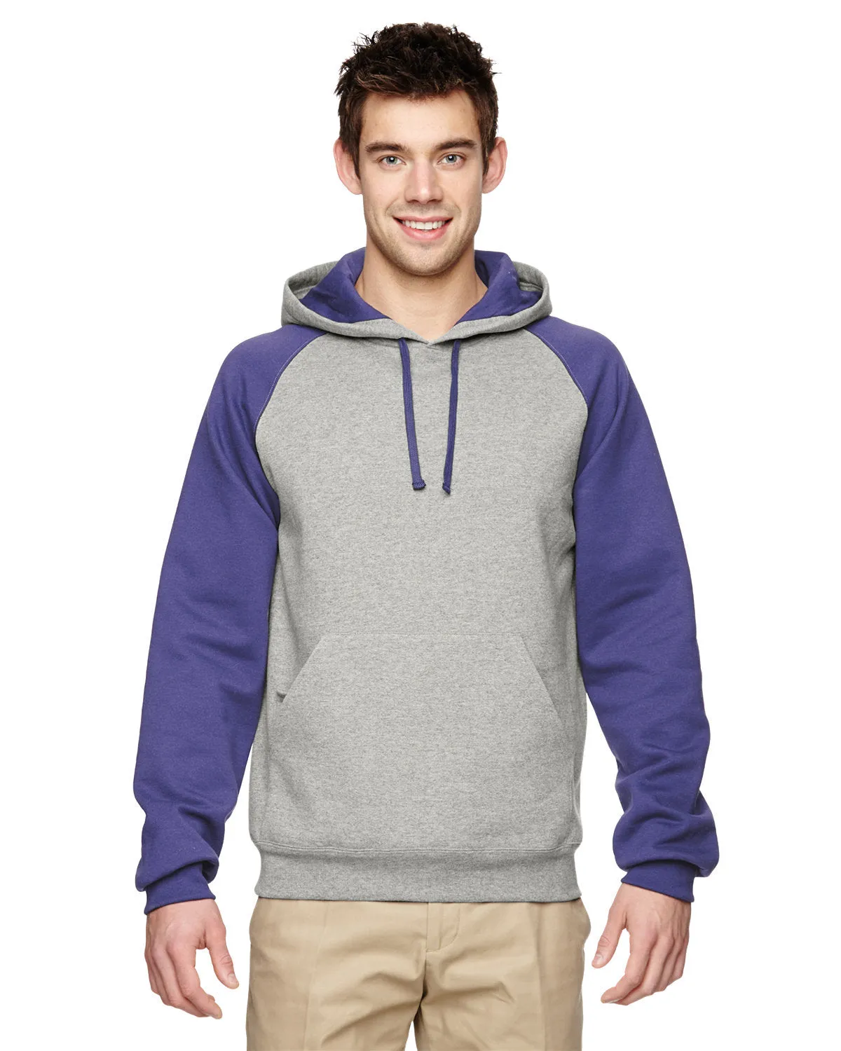 Jerzees 96CR Erwachsene NuBlend Farbblock Raglan Pullover Kapuzenpullover