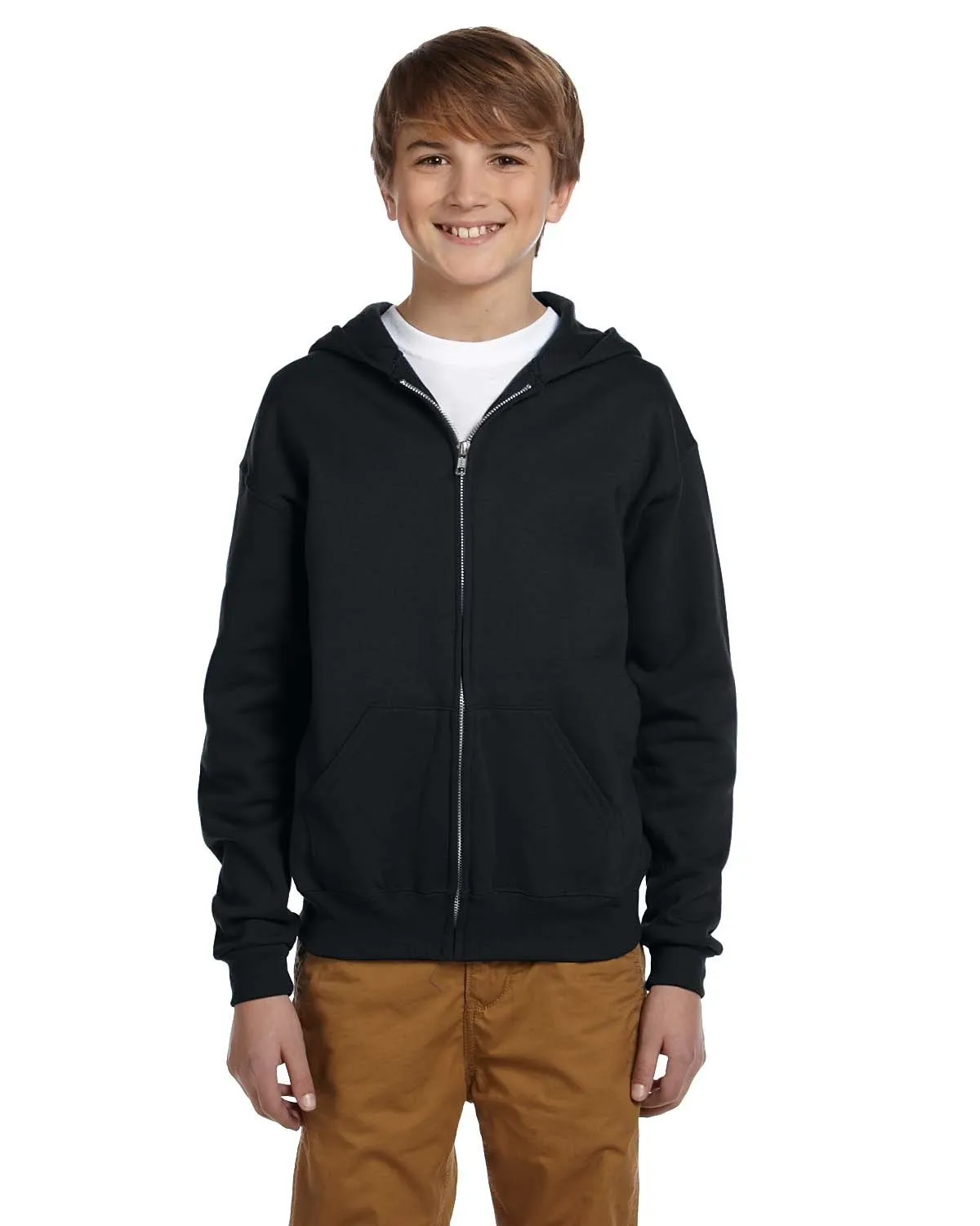 Jerzees 993B Jugend NuBlend Fleece Kapuzenpullover mit Reißverschluss