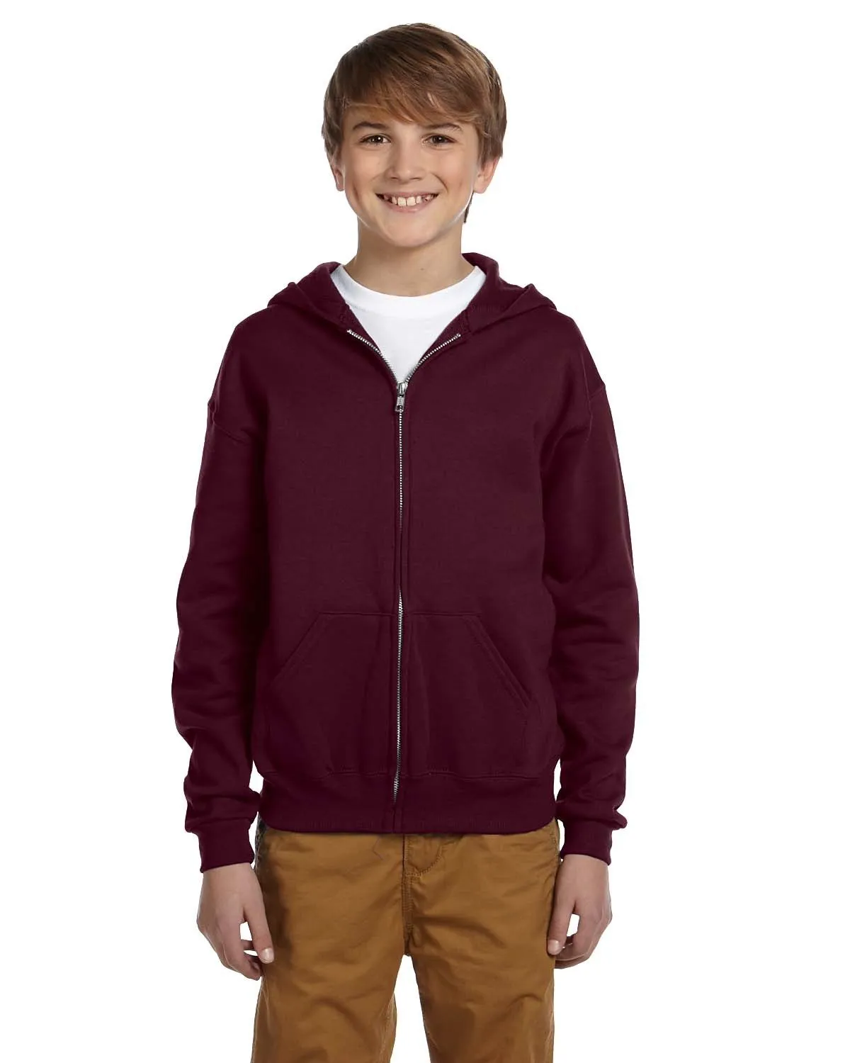 Jerzees 993B Jugend NuBlend Fleece Kapuzenpullover mit Reißverschluss